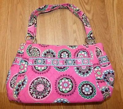 Vera Bradley Stephanie Purse Bag Tote Cupcake Pink Blue Green White • $19.99