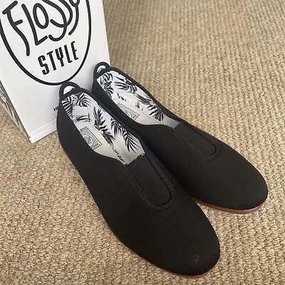 Flossy Califa Black Canvas Pump Shoes UK5.5 • £19.99