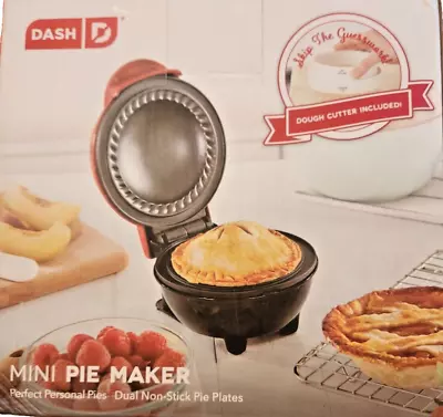 Dash Mini Pie Maker Red Non-Stick With Dough Cutter NEW! • $9.99