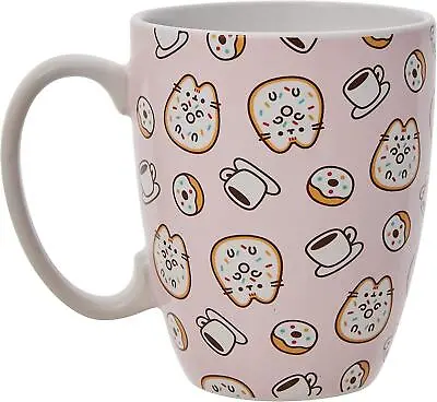 Pusheen Pink Donuts & Coffee 12oz Stoneware Mug • $17.04