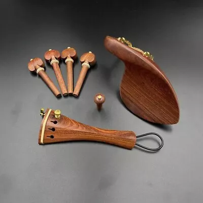 4/4 Violin Rosewood Fitting Set Tailpiece Chinrest Pegs Endpin • $27.99