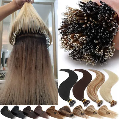 CLEARANCE 200PCS Thick Full Head Nano Ring Remy Human Hair Extensions Micro Loop • £27.35