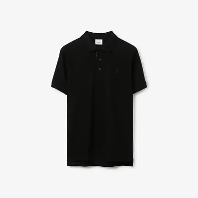 Men  Burberry Polo Large Size In Black (Braided Collar) 2023 Latest Edition • $194