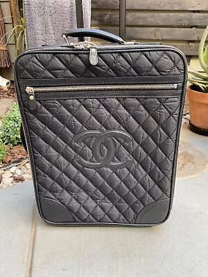 CHANEL Paris-New York Nylon Leather Luggage Trolley Suitcase Travel Carry-On  • $2899