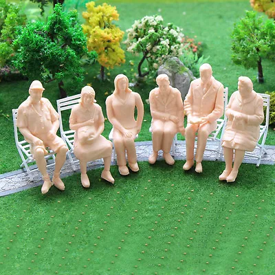 P2514 6pcs G Scale Figures 1:25 All Seated Unpainted People Model Train Railway • £7.14