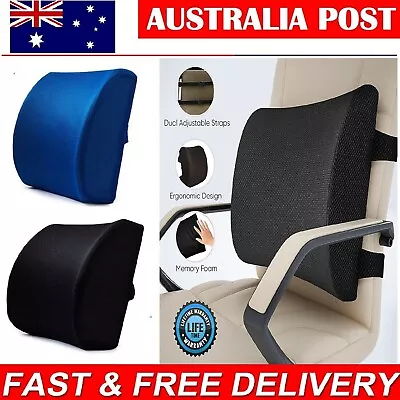 Premium Memory Foam Lumbar Support Cushion Lower Back Pillow Home Office Chair • $27.49