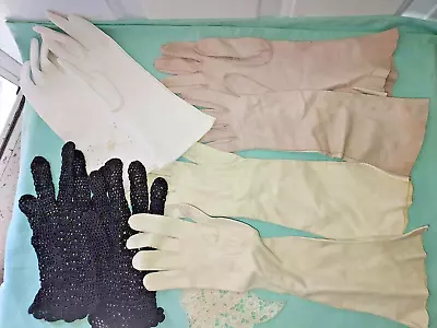 Lot Of 8 Ladies Vintage Gloves-wrist Length Elbow Lengthopera • $12.99
