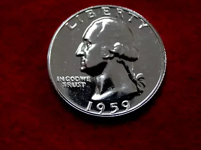 1959  25c Washington Proof 90% Silver Quarter Item #82r • $9.89