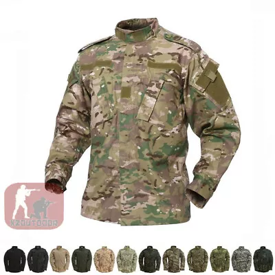 Mens Tactical Combat Uniform Shirts US Army Military Jackets Coat Camouflage • $33.99