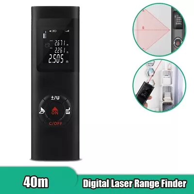 Mini 40M Tape Range Finder  Distance Meter Measure Handheld Digital Laser Point • £17.98