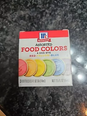 McCormick Assorted Food Coloring Egg Dye Red Yellow Blue .5 Oz Each • $7.25