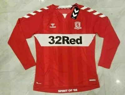Size XL Middlesbrough FC Football Shirt Home Soccer Jersey 2019 Boro Hummel LS • £22.50