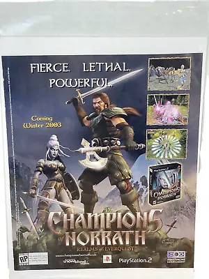 2003 CHAMPIONS OF NORRATH Realms Of Everquest Video Game = Promo Print AD • £13.78