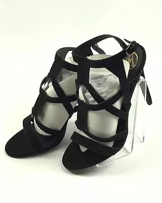 Misguided Black Strappy Heels UK 6 (Boxed) • £9.89