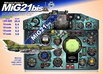 MiG21bis Балалайка COCKPIT Instrument Panel CDkit • $35.99