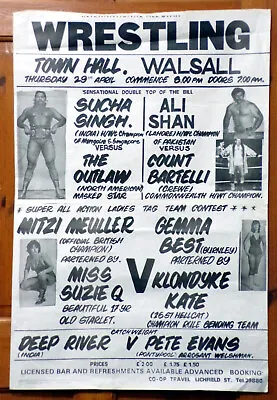 British Wrestling Poster - Walsall - 29/4/1982 - Large Size • £3