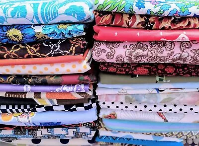 31 Piece Vintage 1960s 1970s Fabric Lot Floral Geometric Fabrics YARDS 20 Pound • $24