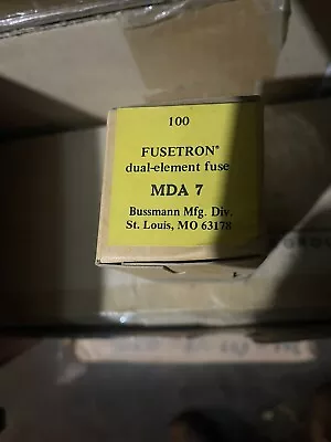 Box  Of 100  Bussmann MDA 7 250 Volt 7 Amp Slow Blow 1/4  X 1-1/4  Glass Fuses • $159.99