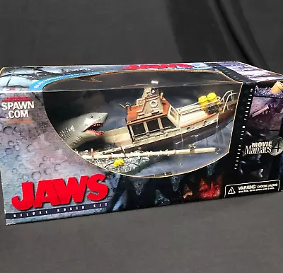 McFarlane Movie Maniacs 4 Jaws Horror Film Deluxe Boxed Set Shark Boat Display • $409.99