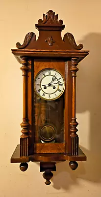 Antique Vienna Style Wall Clock Ceramic Dial Pendulum • $100