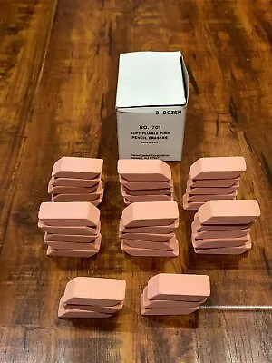 Lot Of (36) Vintage Faber-Castell No. 701 Soft Pliable Pink Pencil Erasers - NOS • $29.99