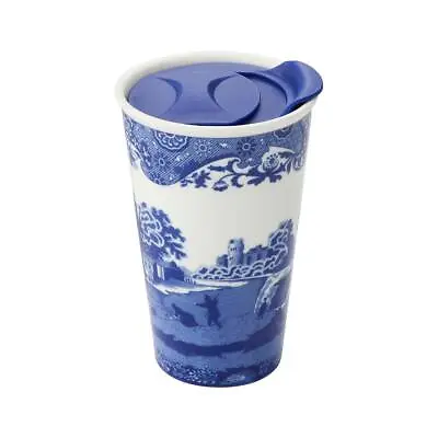 Spode Blue Italian Travel Mug 8 Ounce  Travel Tumbler For Coffee And Tea • $17.99