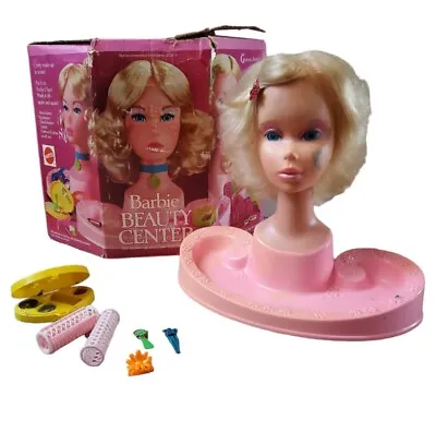 VTG Mattel Barbie Beauty Center Styling Doll Head W/Box Some Accessories FLAWS • $34.29