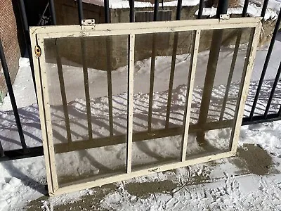 Vintage Wood Frame Screen Window Complete No Rips In Screen RePurpose Decor • $49