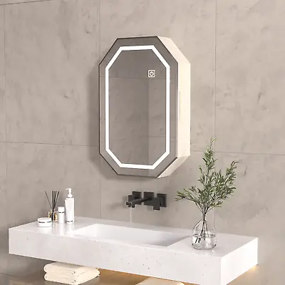 LED Light Mirror Medicine Cabinet Wall Mounted Bathroom Storage Unit Organizer • $74.99