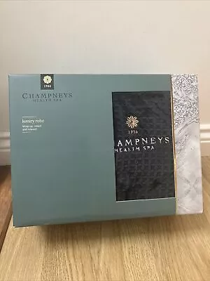 Champneys Black Grey Luxury Mens Dressing Robe Gown Waffle One Size NEW • £29.99