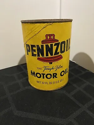 Vintage Pennzoil Motor Oil Can The Tough Film Empty • $7