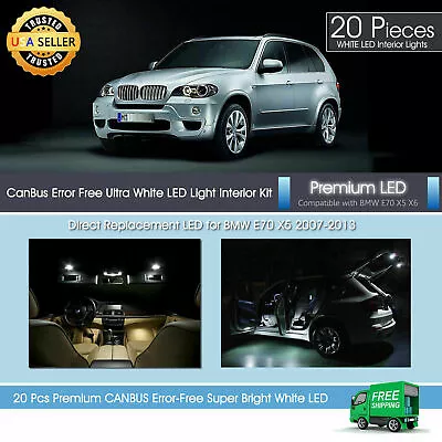 $21.18 • Buy White LED Interior Premium Light Package For BMW X5 M E70 2007-2013 Canbus 20X