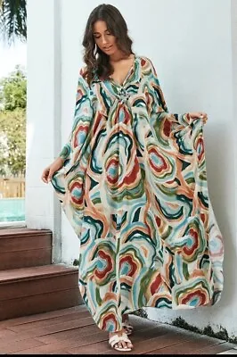 Kaftan Dress/Boho/Cover-Up/ Plus Size • $39.99