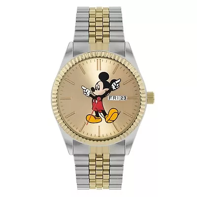 Disney Mickey Mouse Two Tone Stainless Steel Bracelet Watch MK8185 • £39.99