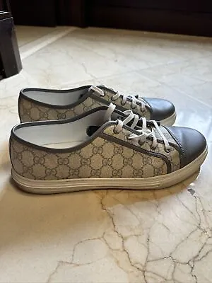 GUCCI GG Supreme Canvas Low Sneakers “Beige Grey” 355662 US 12.5 • $175