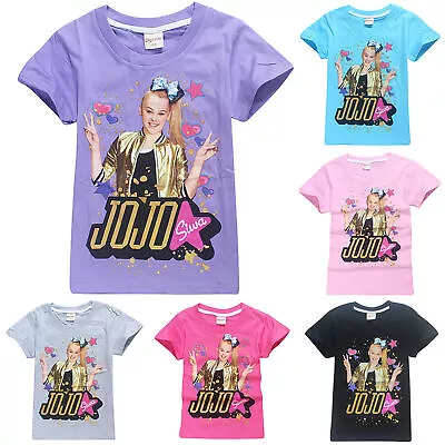 $17.29 • Buy Kids Girls Baby Cartoon Jojo Siwa T-Shirt Short Sleeve Summer Shirt Top Clothes