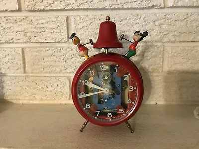 Vintage 1950's Mickey Mouse & Donald Duck Disney Busy Boy Alarm Clock Germany • $195