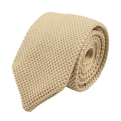 £15 • Buy Champagne Waffle Knitted Skinny Wool Tie. Great Quality & Reviews. UK.