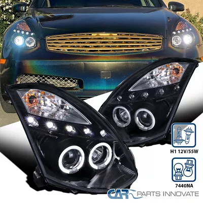 Smoke Projector Headlights Fits 2003-2007 Infiniti G35 Coupe LED Halo Left+Right • $209.95