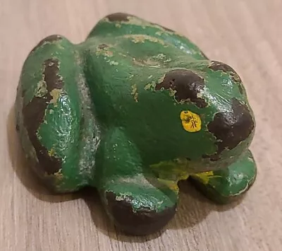 Vintage Cast Iron Frog Painted 2.5  Long • $45