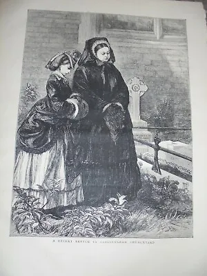 Queen Victoria Mourning  - Sandringham Churchyard 1872 Print Ref AK • $12.62