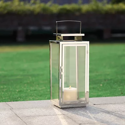 £15.95 • Buy Metal Large Lanterns Garden Candle Lantern Patio Outdoor Tea Light Holder Stand