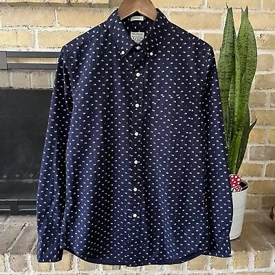 J Crew Mens Stretch Long Sleeve Blue Floral Shirt Size Small Slim • $11.70