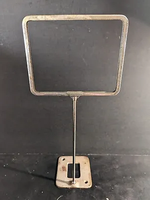 Vintage Metal Countertop Store Price Sign Display Stand Holder 16  Tall • $32.99