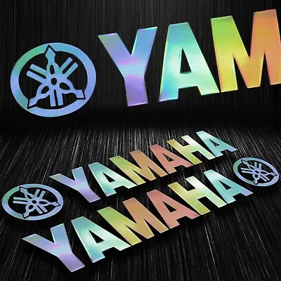 X2 6-7/8   Laser Vinyl Emblem Fairing/Fender/Tank Logo Sticker Yamaha Neo Chrome • $13.88