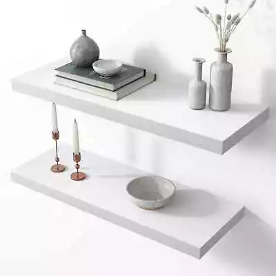 £9.95 • Buy Floating Wall Shelves Bookcase Decorative Hanging Shelf Storage Unit