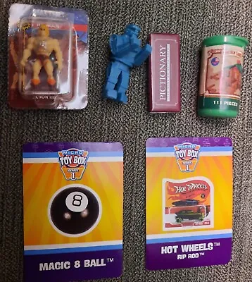 Micro Toy Box - He Man Rock Em Sock Em Magic 8 Ball Rip Rod Lincoln Logs Piction • $4