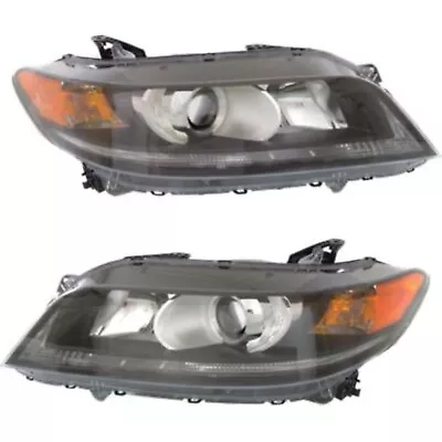 Headlight Set For 2013-2015 Honda Accord Left And Right Black Housing CAPA 2Pc • $486.28