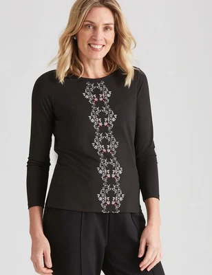 $25.15 • Buy Noni B Puff Print Round Neck Knitwear Top Womens Clothing  Knitwear Tops