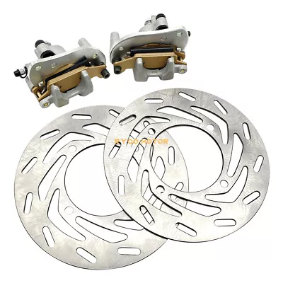 Front Brake Calipers & Disc Rotors For Yamaha Grizzly 700 YFM700 4x4 2007-2020 • $60.98